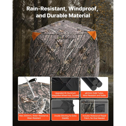 ZH555567-SW - 270° Camouflage Hunting Blind for 1-2 Users, Lightweight & Portable