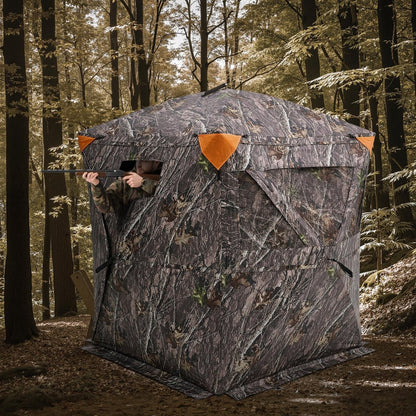 ZH555567-SW - 270° Camouflage Hunting Blind for 1-2 Users, Lightweight & Portable