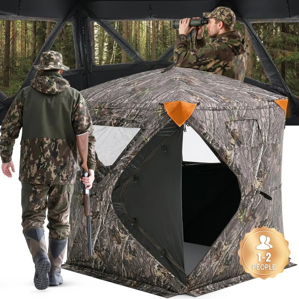 ZH555567-SW - 270° Camouflage Hunting Blind for 1-2 Users, Lightweight & Portable