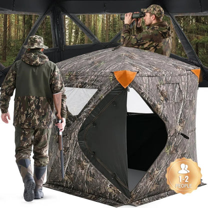 ZH555567-SW - 270° Camouflage Hunting Blind for 1-2 Users, Lightweight & Portable