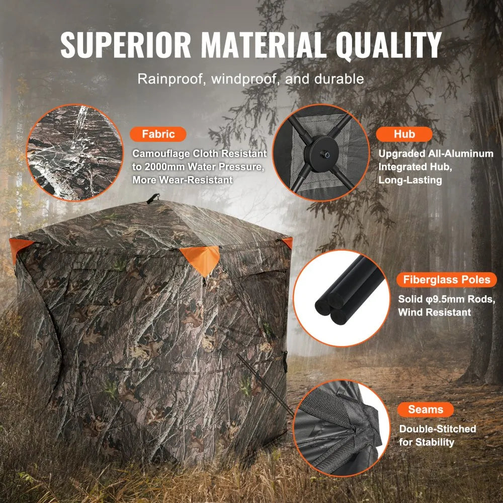ZHS5867-6 - 270° Camo Hunting Blind for 2-3 Persons, Weather-Resistant