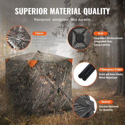 ZHS5567-1 - 270° View Pop-Up Hunting Blind with Quiet Zipper Door