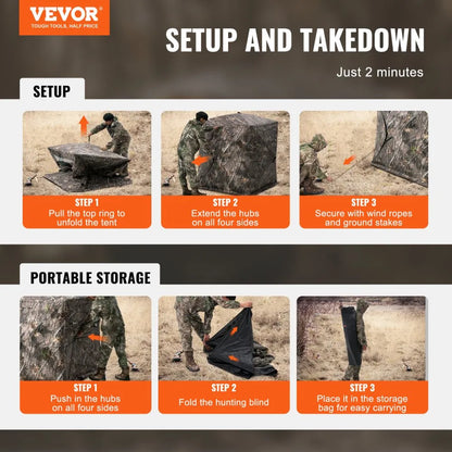 ZHS5867-2 - Portable 2-3 Person Hunting Blind with 270° View