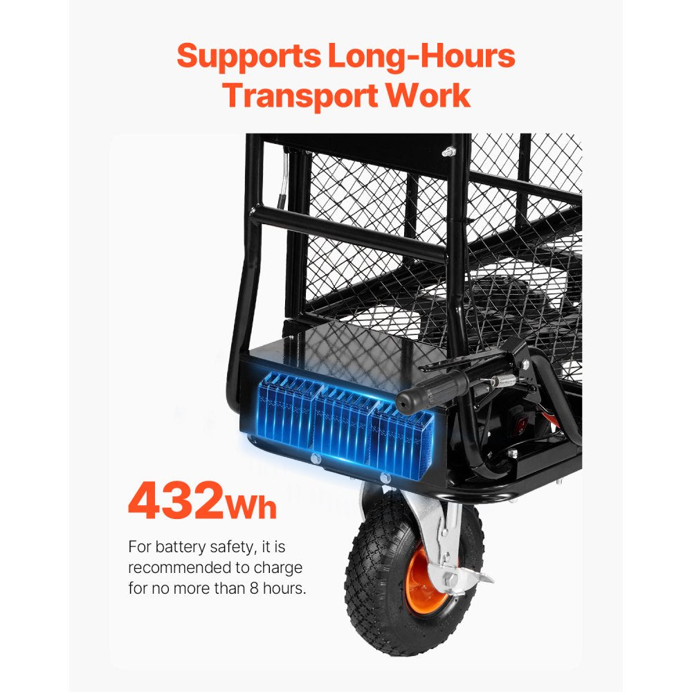 EWB7614 - 500lbs Electric Garden Cart with 6ft³ Capacity and Brake System