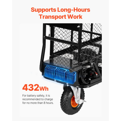 EWB7614 - 500lbs Electric Garden Cart with 6ft³ Capacity and Brake System