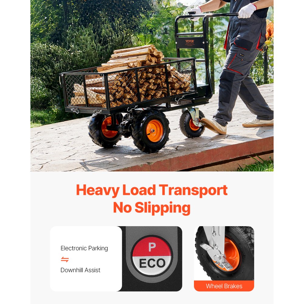 EWB7614 - 500lbs Electric Garden Cart with 6ft³ Capacity and Brake System