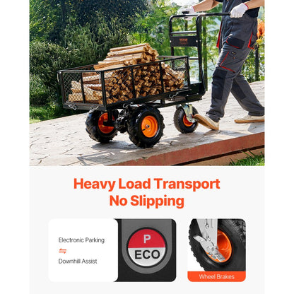 EWB7614 - 500lbs Electric Garden Cart with 6ft³ Capacity and Brake System