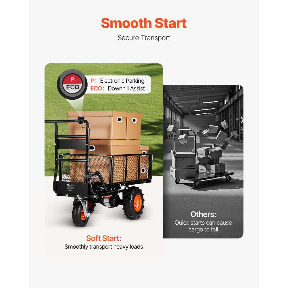 EWB7614 - 500lbs Electric Garden Cart with 6ft³ Capacity and Brake System