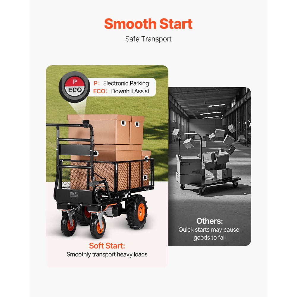 EWB8613 - 660lbs Electric Steel Cart with 500W Motor & 6ft³ Capacity