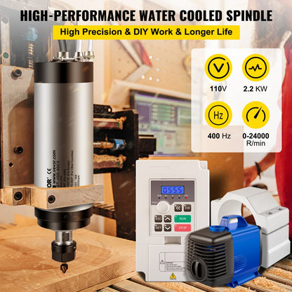 010501706315 - High-Speed CNC Spindle Motor Kit, 3.1" x 11.4"