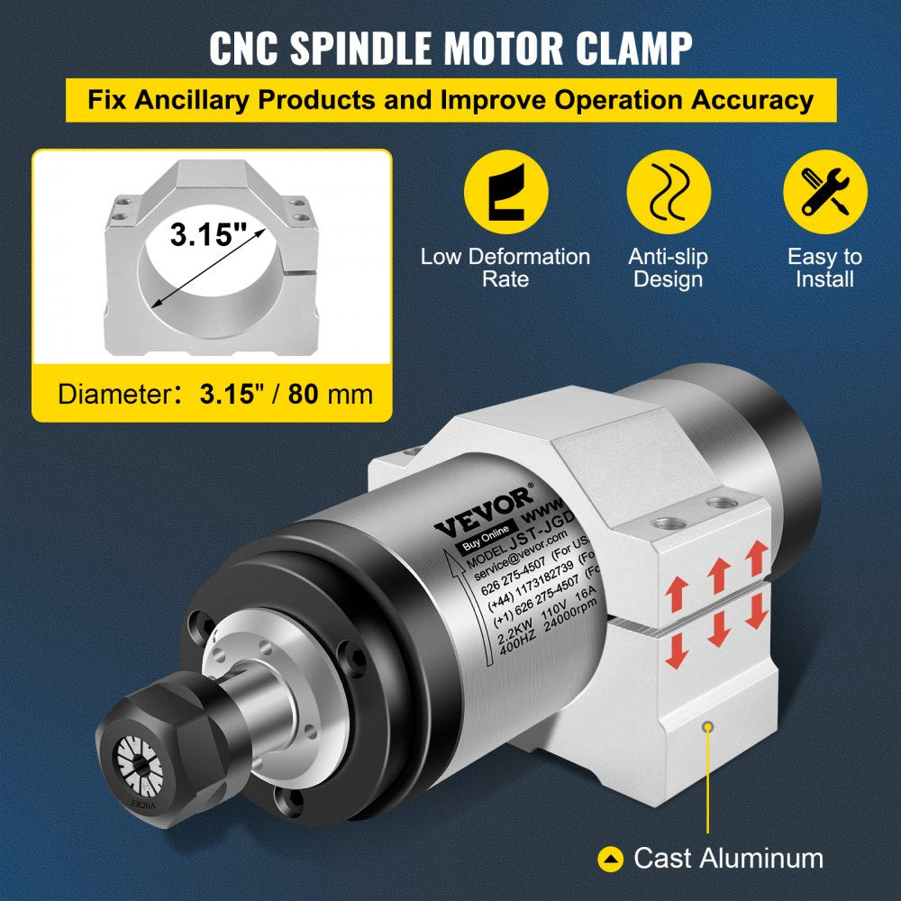 010501706315 - High-Speed CNC Spindle Motor Kit, 3.1" x 11.4"