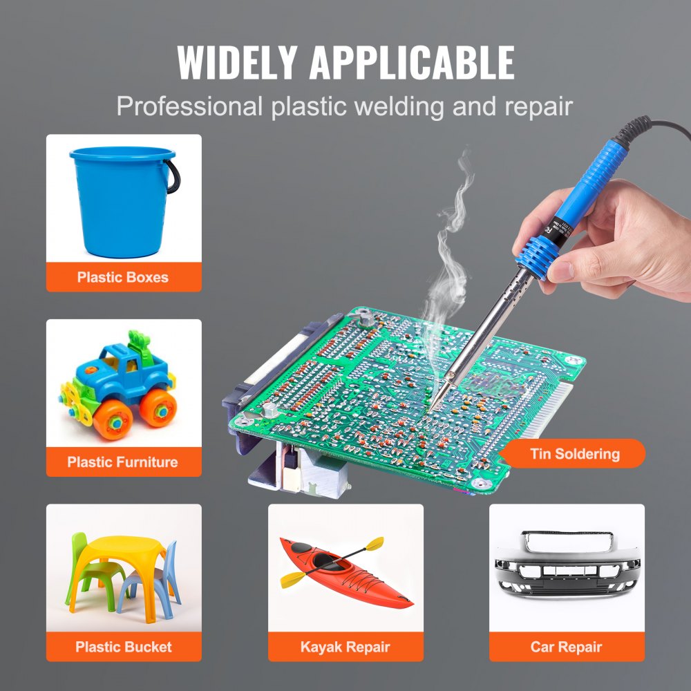 HOT-100W - 100W VEVOR Plastic Welding Kit with 3 Tips