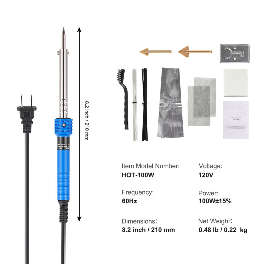 HOT-100W - 100W VEVOR Plastic Welding Kit with 3 Tips