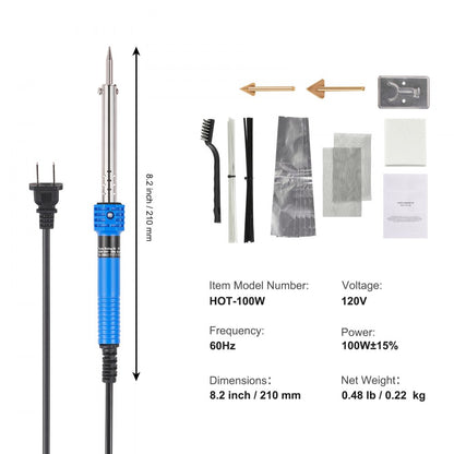 HOT-100W - 100W VEVOR Plastic Welding Kit with 3 Tips