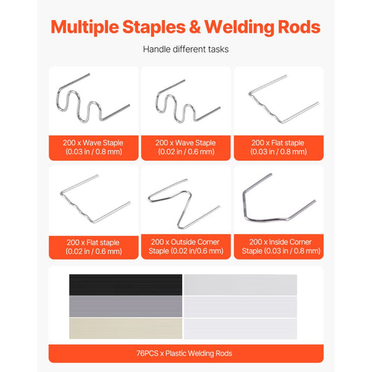 XC-200 - 220W Plastic Welder Gun Kit with 1200 Staples & 76 Rods