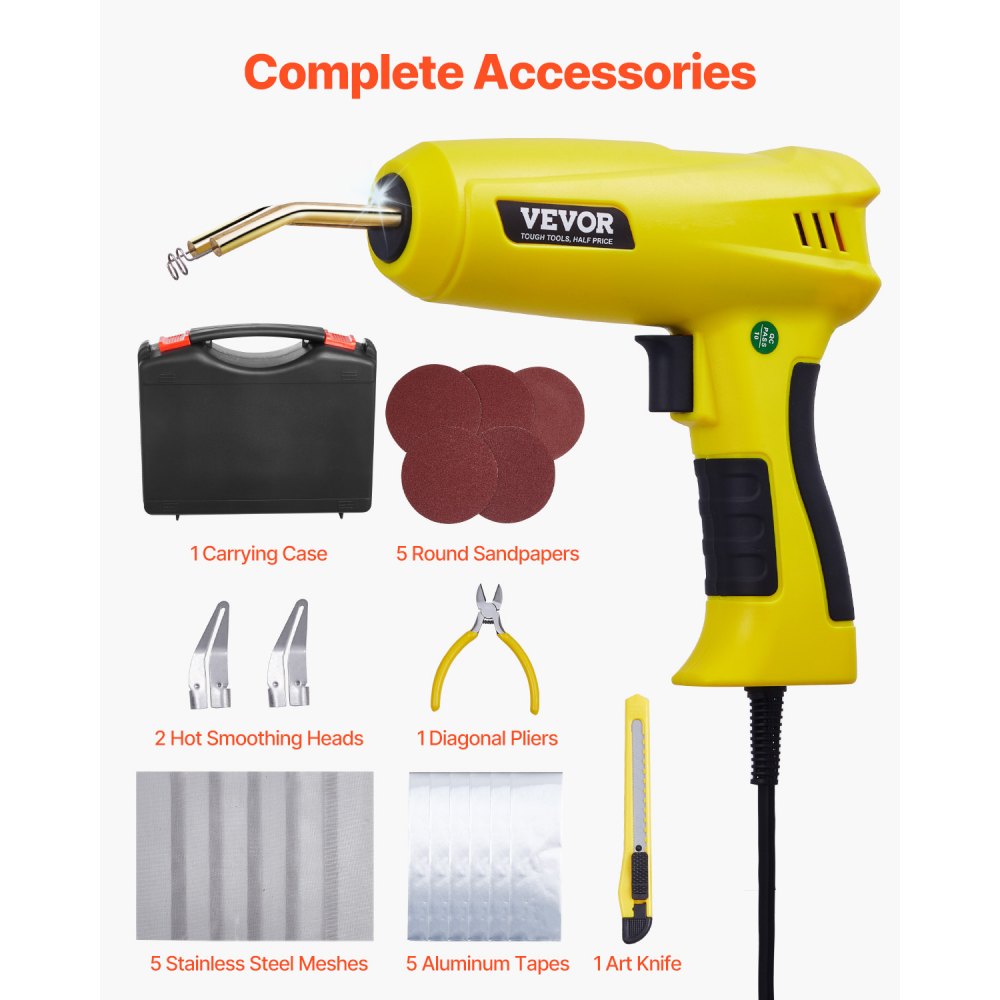 XC-200 - 220W Plastic Welder Kit with 800 Staples & Safety Features