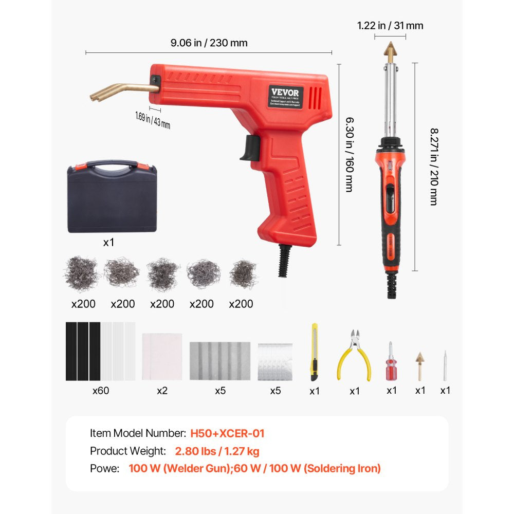 H50+XCER-01 - 100W Plastic Welding Kit with 1000 Staples & Carrying Case