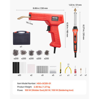 H50+XCER-01 - 100W Plastic Welding Kit with 1000 Staples & Carrying Case