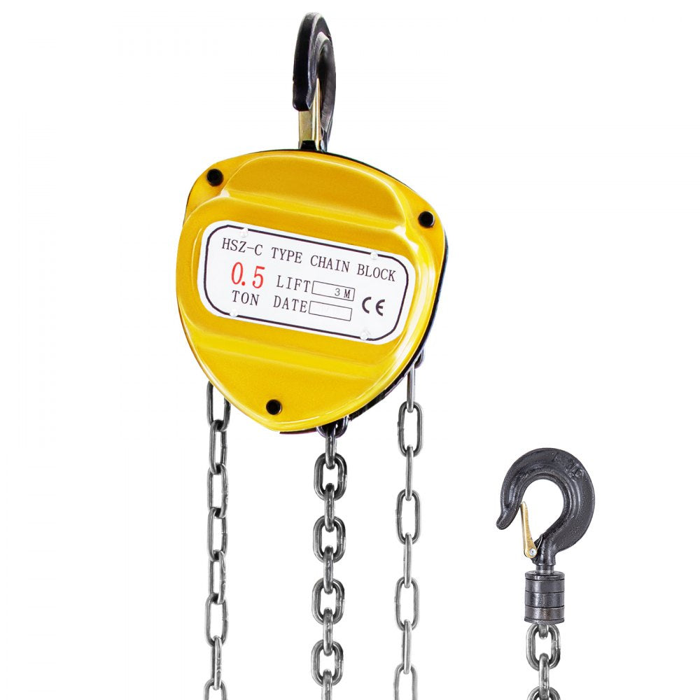 010428782434 - 10ft VEVOR Manual Chain Hoist, 1100lbs Capacity, Iron Build