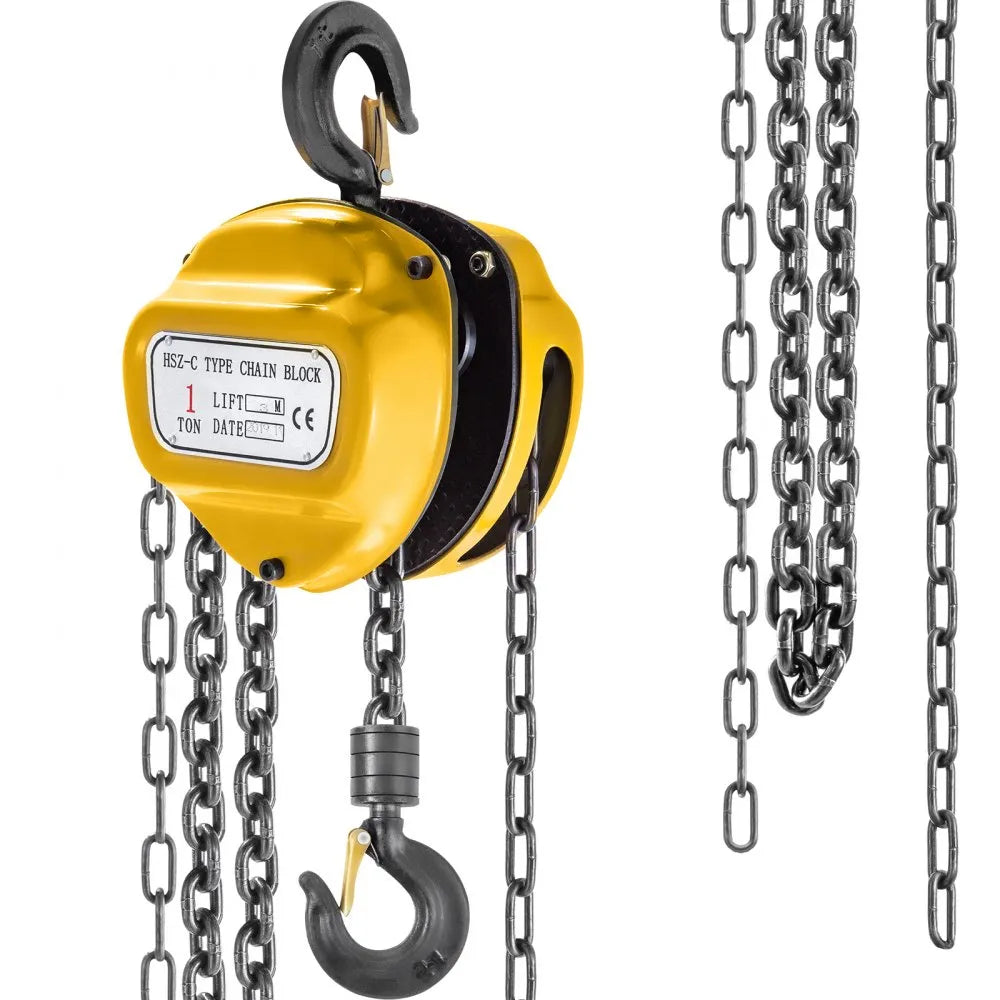 010937024907 - 2200lbs Hand-Operated Hoist with 3m Chain & 360° Hook