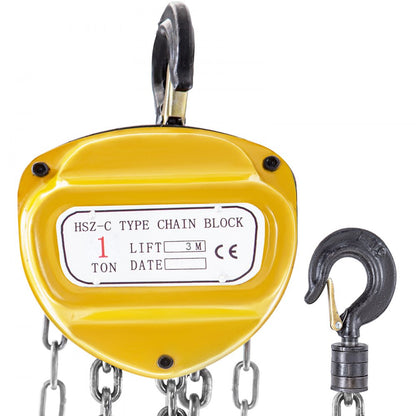 010937024907 - 2200lbs Hand-Operated Hoist with 3m Chain & 360° Hook