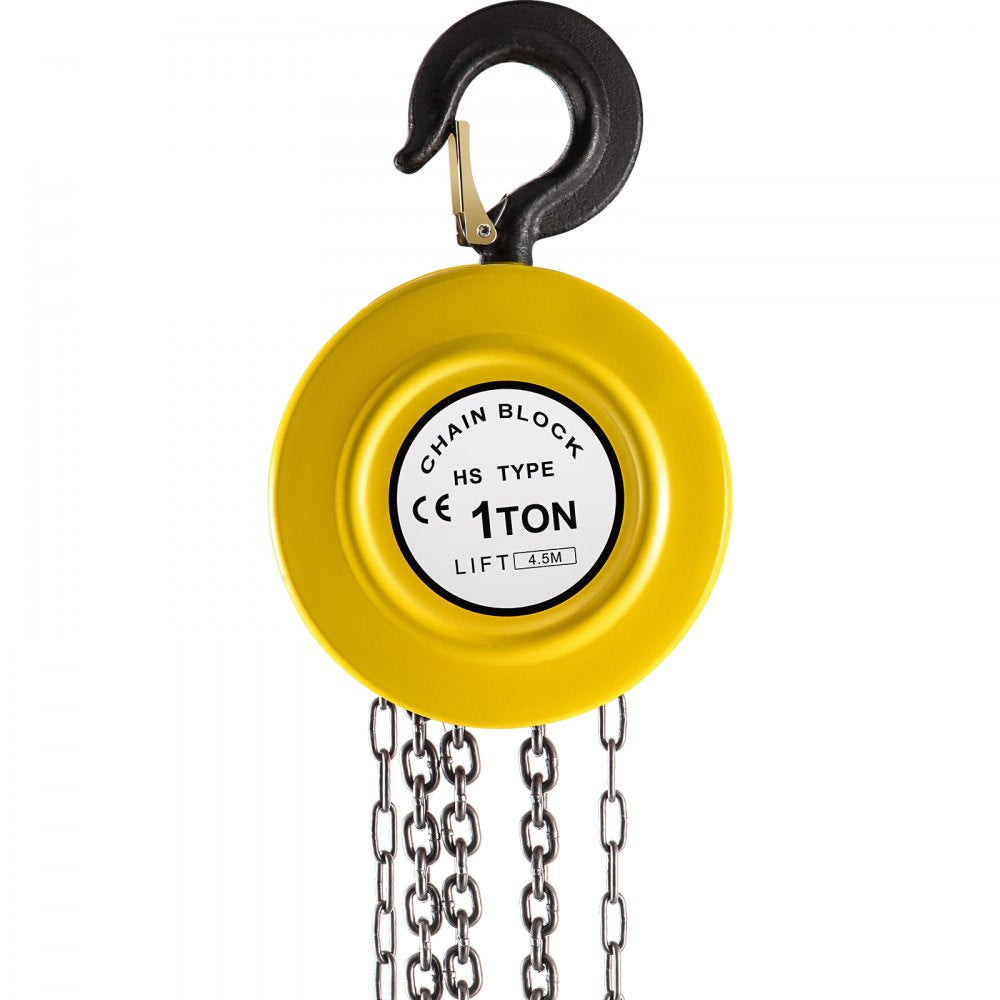 VV-YCH-1T4.5M - 2200 lbs Steel Hand Chain Hoist for Heavy Loads