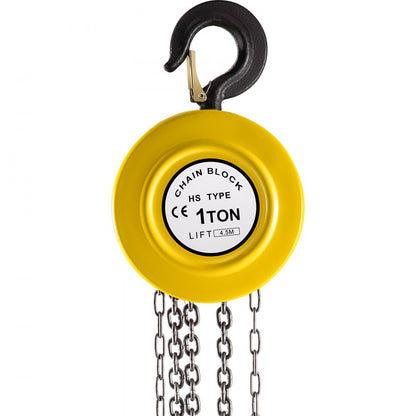 VV-YCH-1T4.5M - 2200 lbs Steel Hand Chain Hoist for Heavy Loads