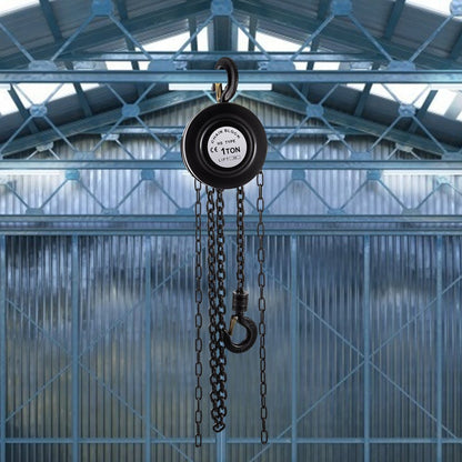 VV-BCH-1T3M - 10ft Heavy-Duty Chain Hoist, 2200 lbs Capacity for Lifting