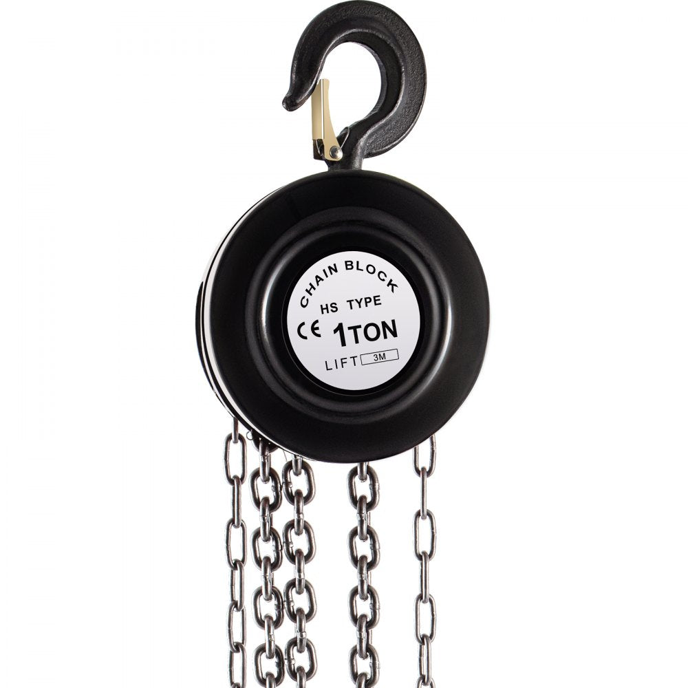 VV-BCH-1T3M - 10ft Heavy-Duty Chain Hoist, 2200 lbs Capacity for Lifting
