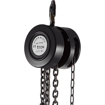 VV-BCH-1T3M - 10ft Heavy-Duty Chain Hoist, 2200 lbs Capacity for Lifting