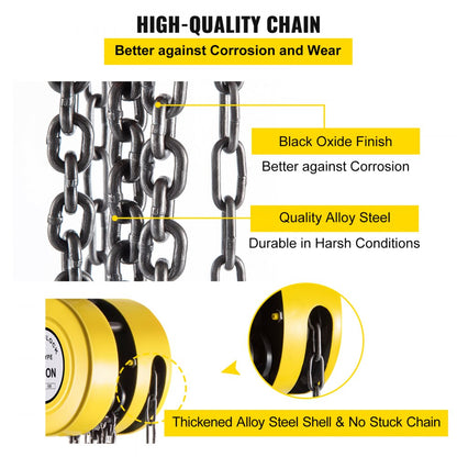 VV-YCH-1T6M - 1 Ton Hand Chain Hoist with 20 ft Lift Height