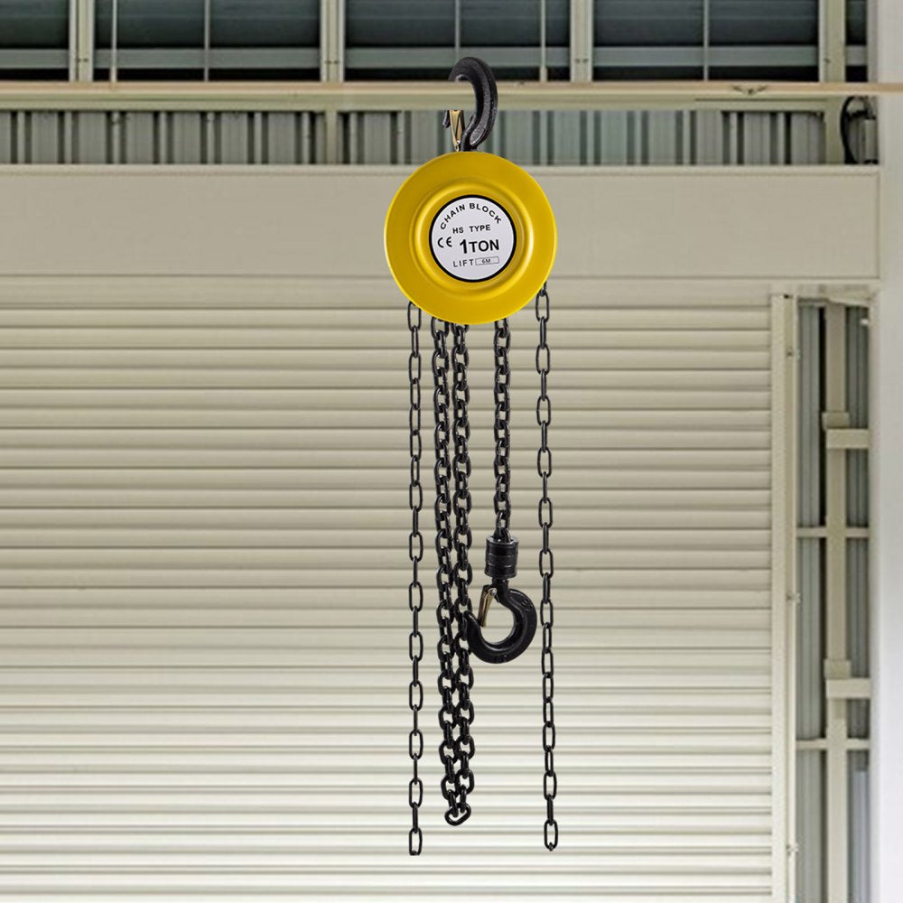 VV-YCH-1T6M - 1 Ton Hand Chain Hoist with 20 ft Lift Height
