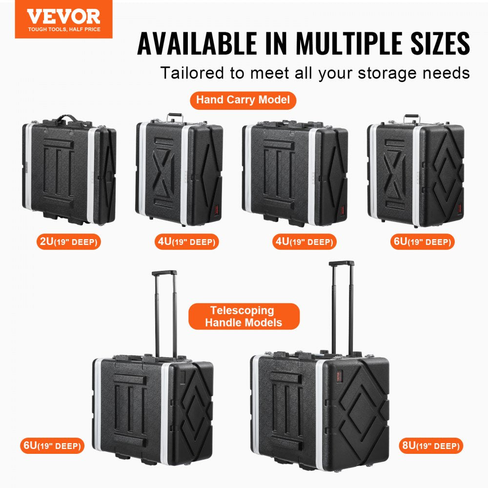 ABS-2UL - 19" Durable ABS Rack Case with Handle & Secure Latches