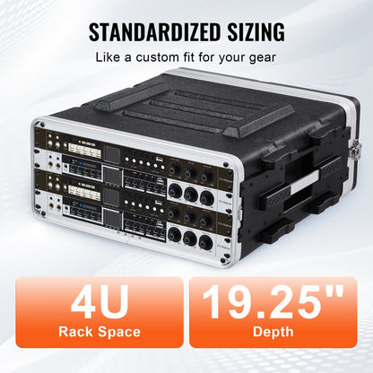 ABS-4UL - 4U ABS Rack Case for 19-Inch Gear, Transport Ready
