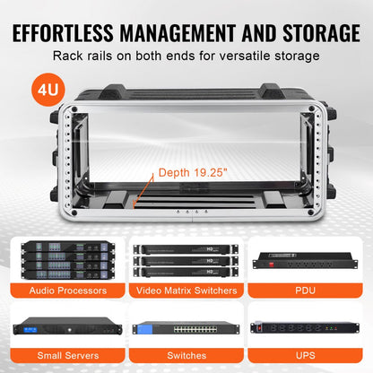 ABS-4UL - 4U ABS Rack Case for 19-Inch Gear, Transport Ready