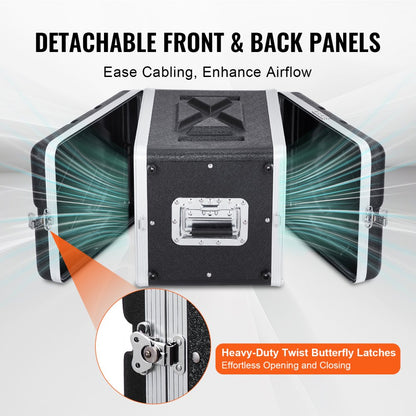 ABS-6UM - 14" Deep ABS Rack Case with Handle and Secure Latches
