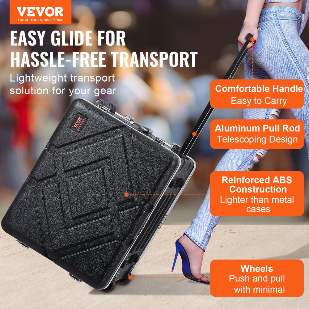 ABS-8UL - 8U ABS Rack Case for 19" Equipment with Wheels