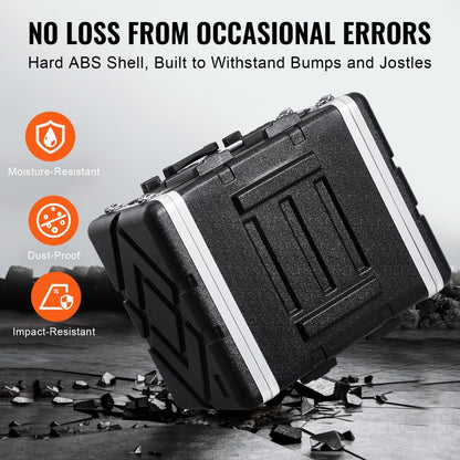 ABS-8UL - 8U ABS Rack Case for 19" Equipment with Wheels