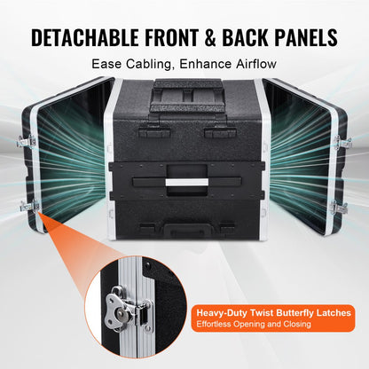 ABS-8UL - 8U ABS Rack Case for 19" Equipment with Wheels