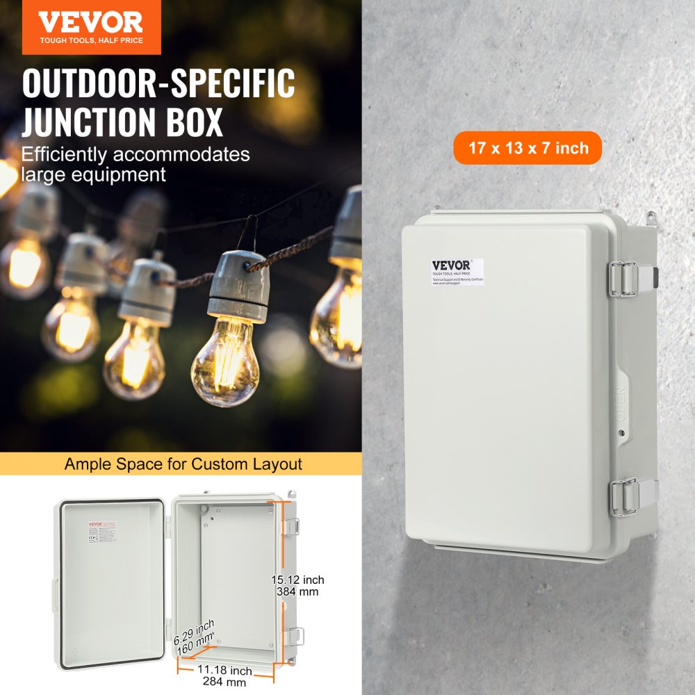 SP-CAG-334318 - IP67 Rated ABS Outdoor Junction Box, 16.93 x 12.99 in