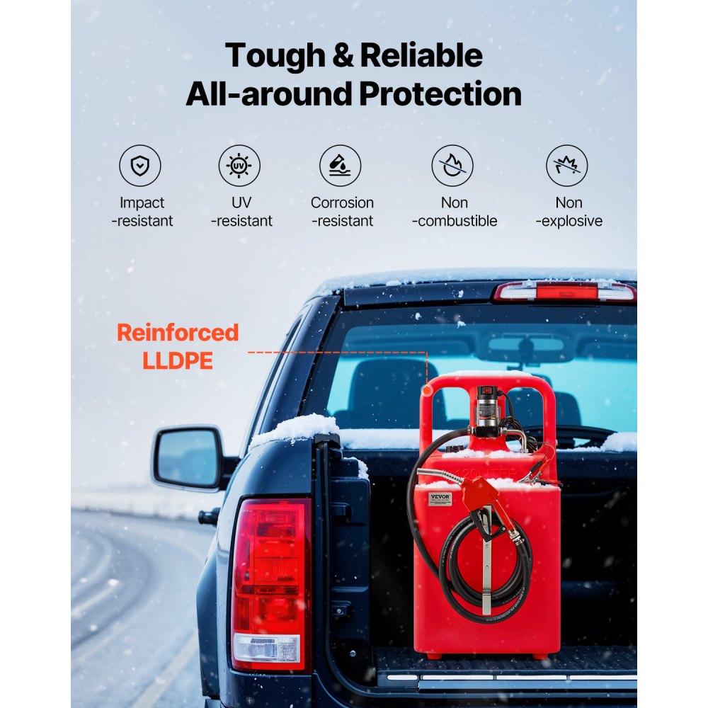 YHM-120D - 32-Gallon Portable Fuel Caddy with 12V Electric Pump