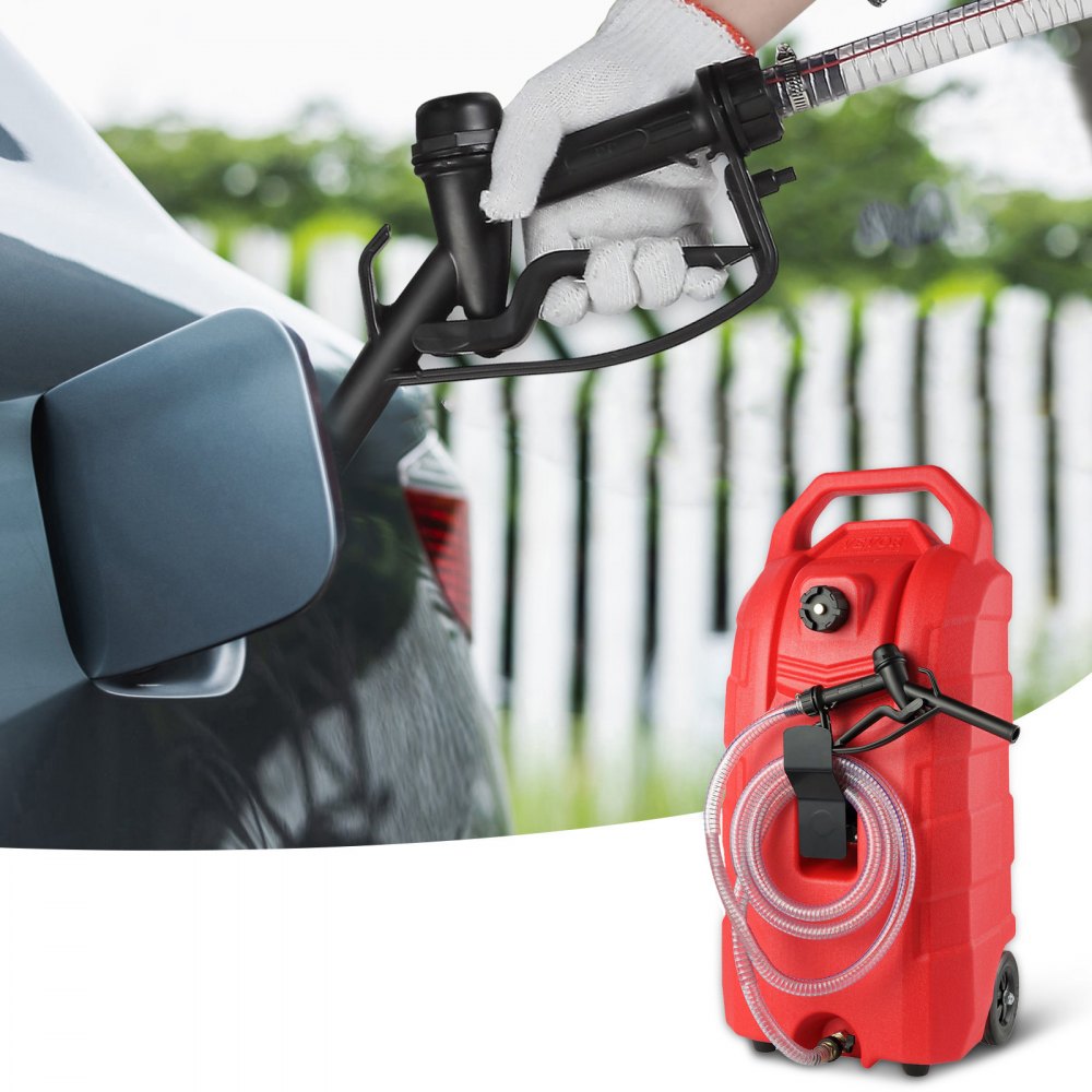 JGC16PH - 16-Gallon Portable Fuel Caddy with Rubber Wheels and Hand Pump