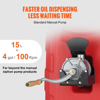 JGC16P - 16 Gallon VEVOR Fuel Caddy with Rubber Wheels for Easy Transport