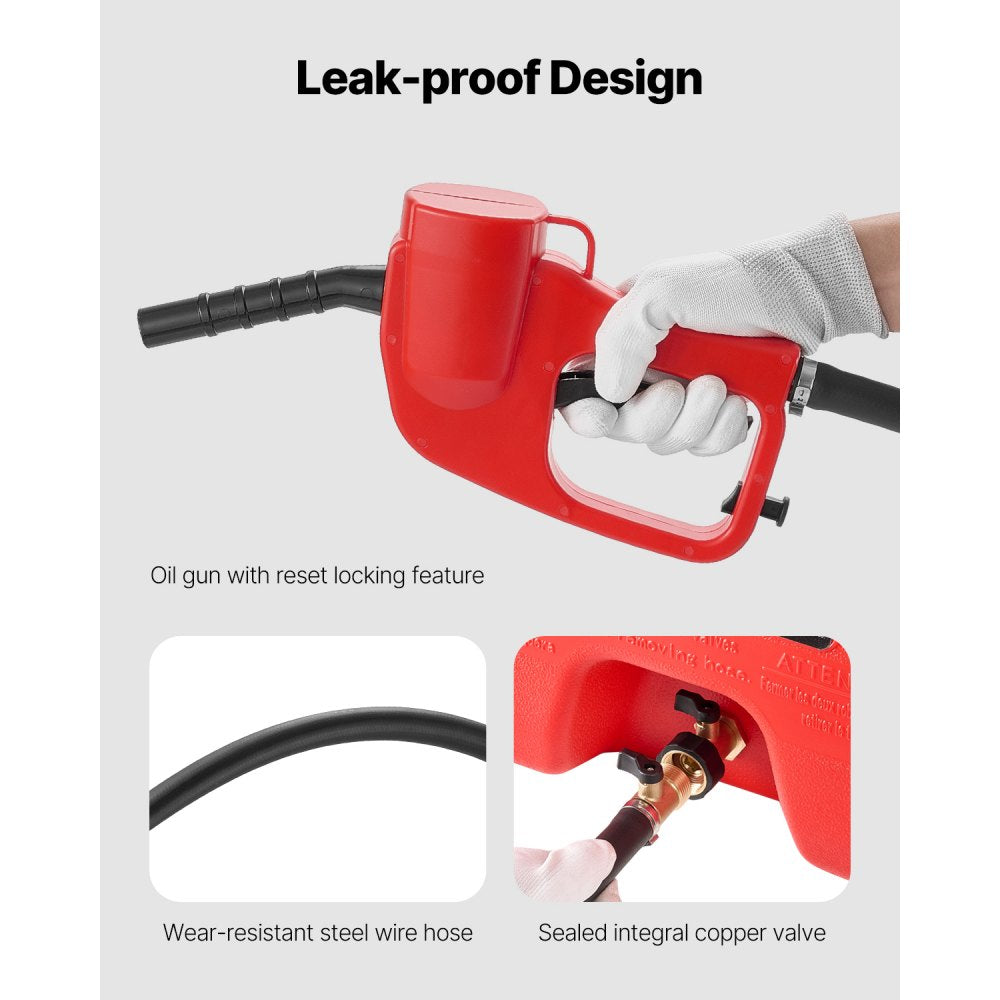 YOILP5035M - 15-Gallon Portable Fuel Caddy with Hand Pump & Safety Nozzle