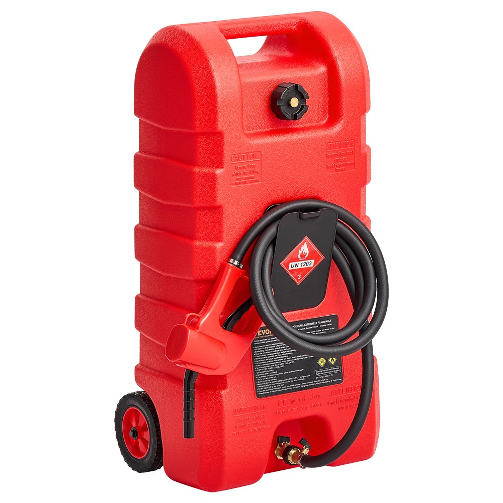 YOILP5035M - 15-Gallon Portable Fuel Caddy with Hand Pump & Safety Nozzle