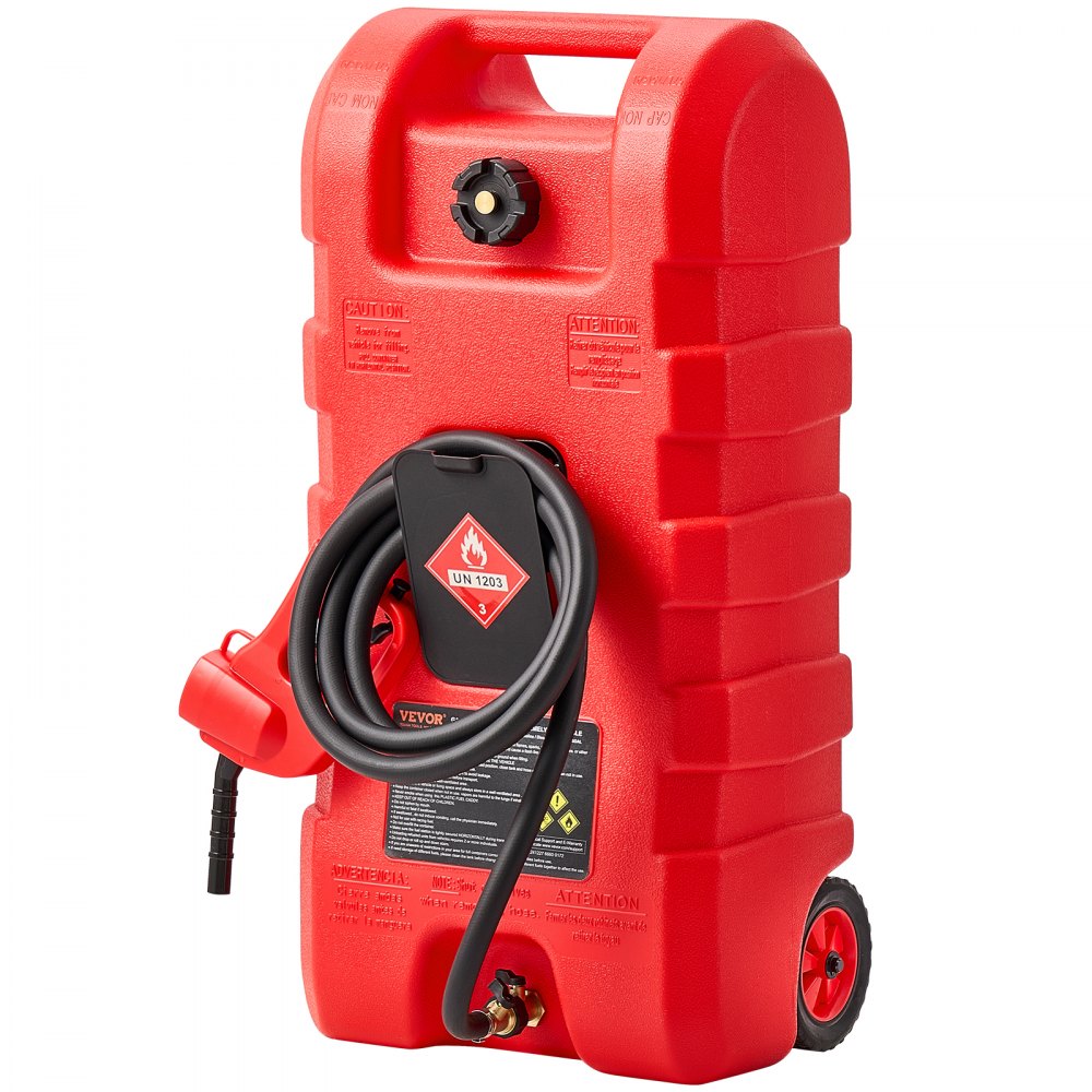 YOILP5035M - 15-Gallon Portable Fuel Caddy with Hand Pump & Safety Nozzle