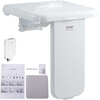 LY001 - Wall-Mounted Foldable Shower Seat, 15.7" x 16.7", ABS & Steel