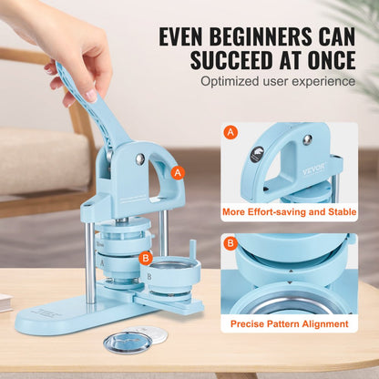 JMB-X3 - Versatile 3-in-1 Button Maker for Custom Badges and Crafts