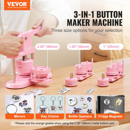 JMB-X3 - 3 Size VEVOR Button Maker for Creative Fun