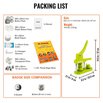 SL-25-GN-01 - VEVOR 1-inch Badge Maker for Events and Projects